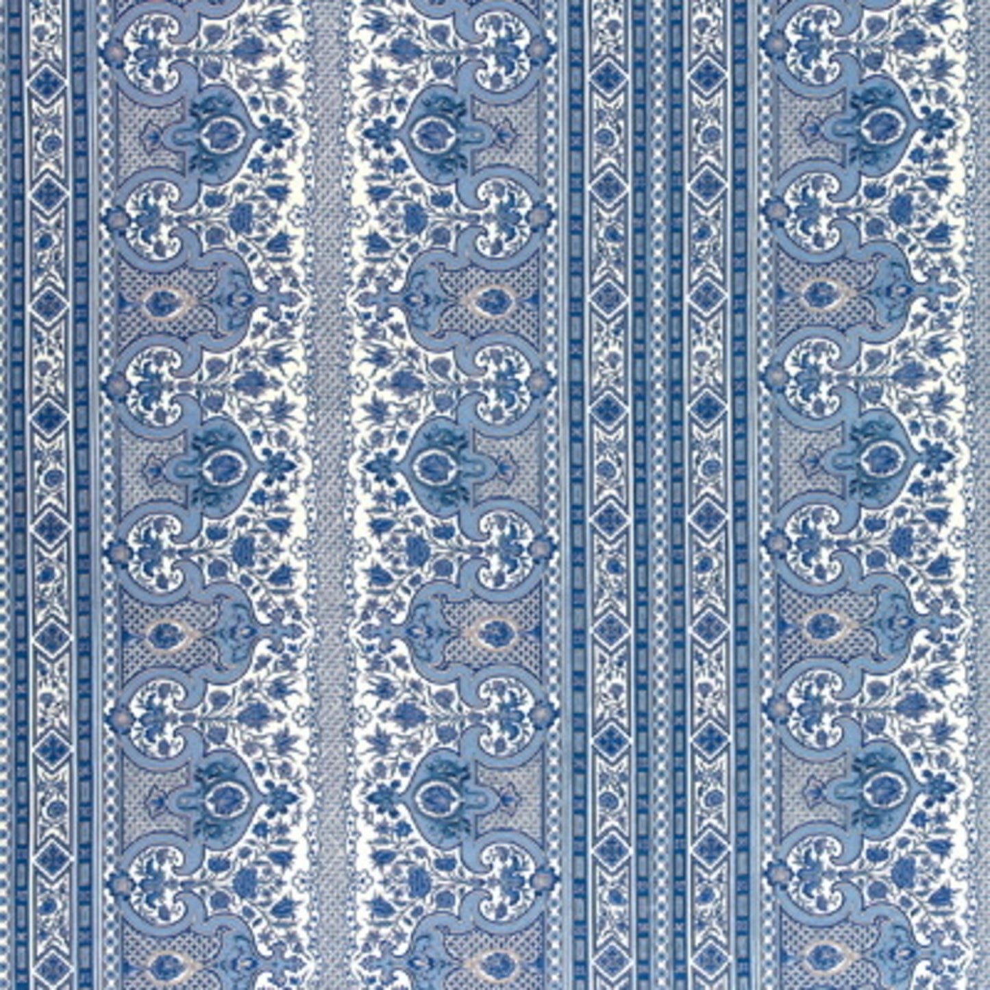 BR-79743-222 DIGBY S TENT LINEN & COTTON PRINT MOROCCAN BLUE BRUNSCHWIG & FILS