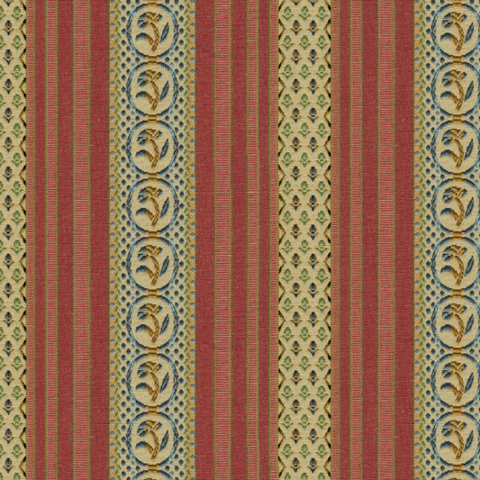 BR-89354-129 RAYURE FLEURETTE BEGONIA BRUNSCHWIG & FILS