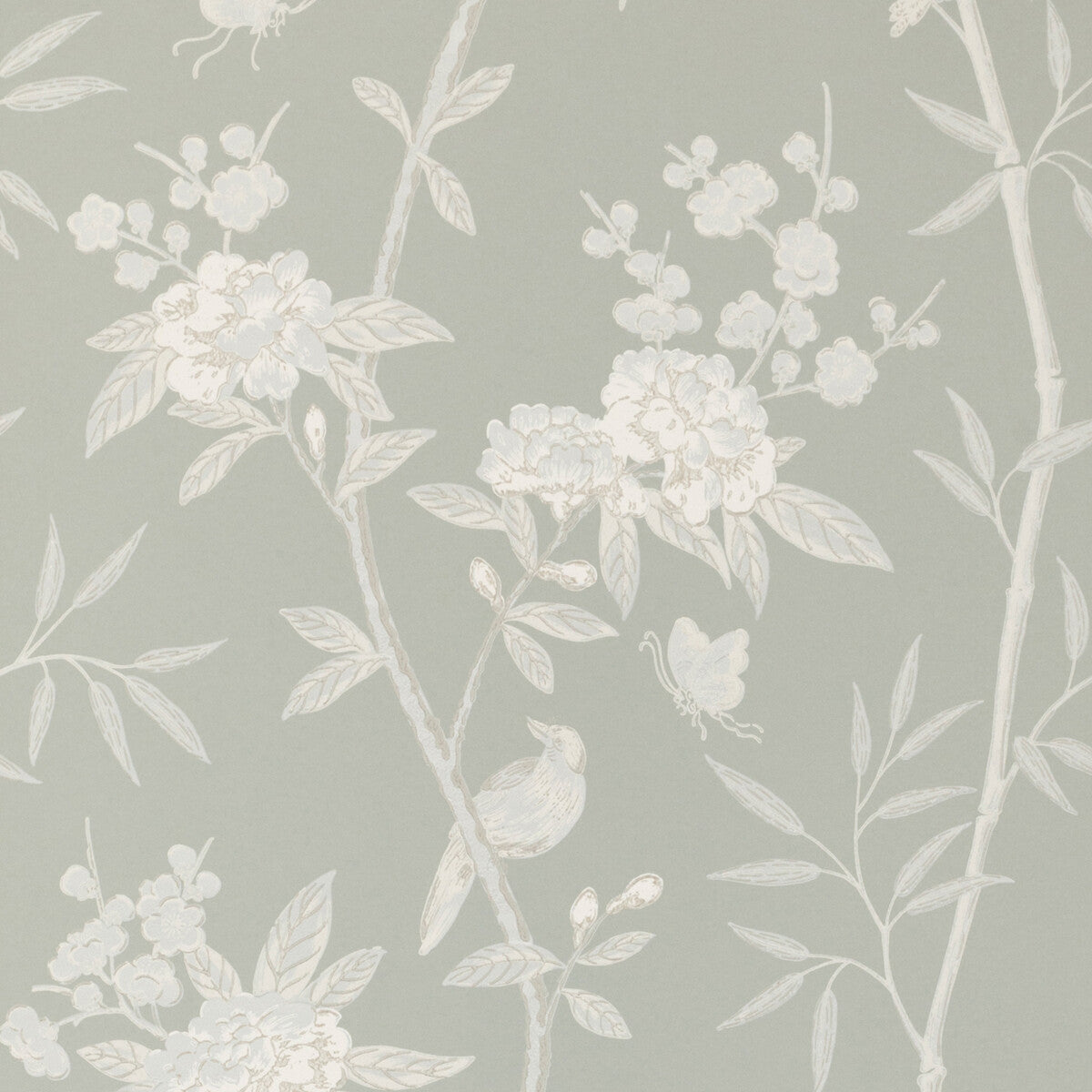 BW45066-6 PEONY & BLOSSOM SOFT BLUE G P & J BAKER Wallpaper