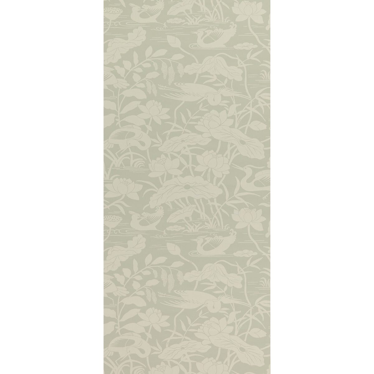 BW45089-3 HERON & LOTUS FLOWER AQUA G P & J BAKER Wallpaper