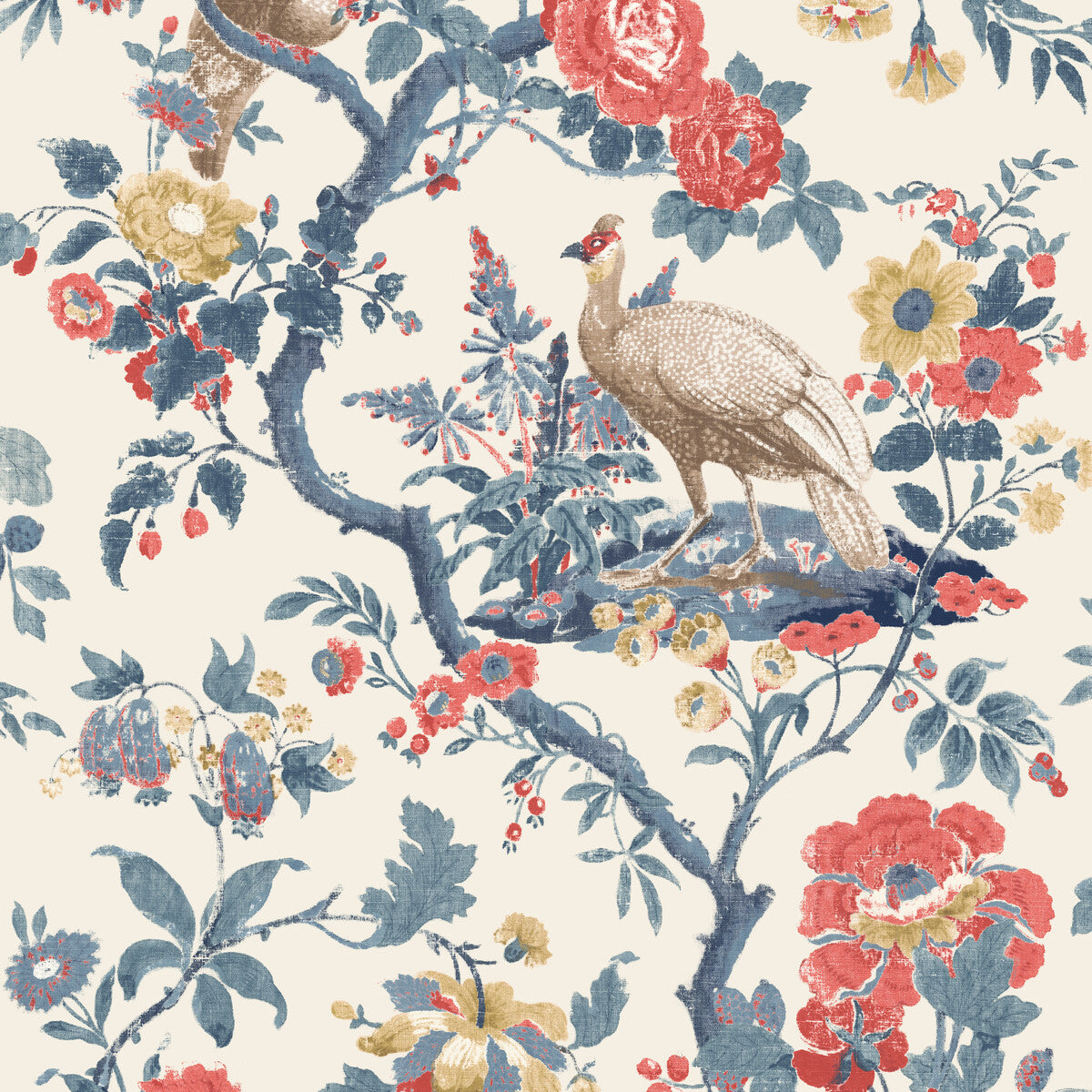 BW45096-5 BROUGHTON ROSE INDIGO/RED G P & J BAKER Wallpaper
