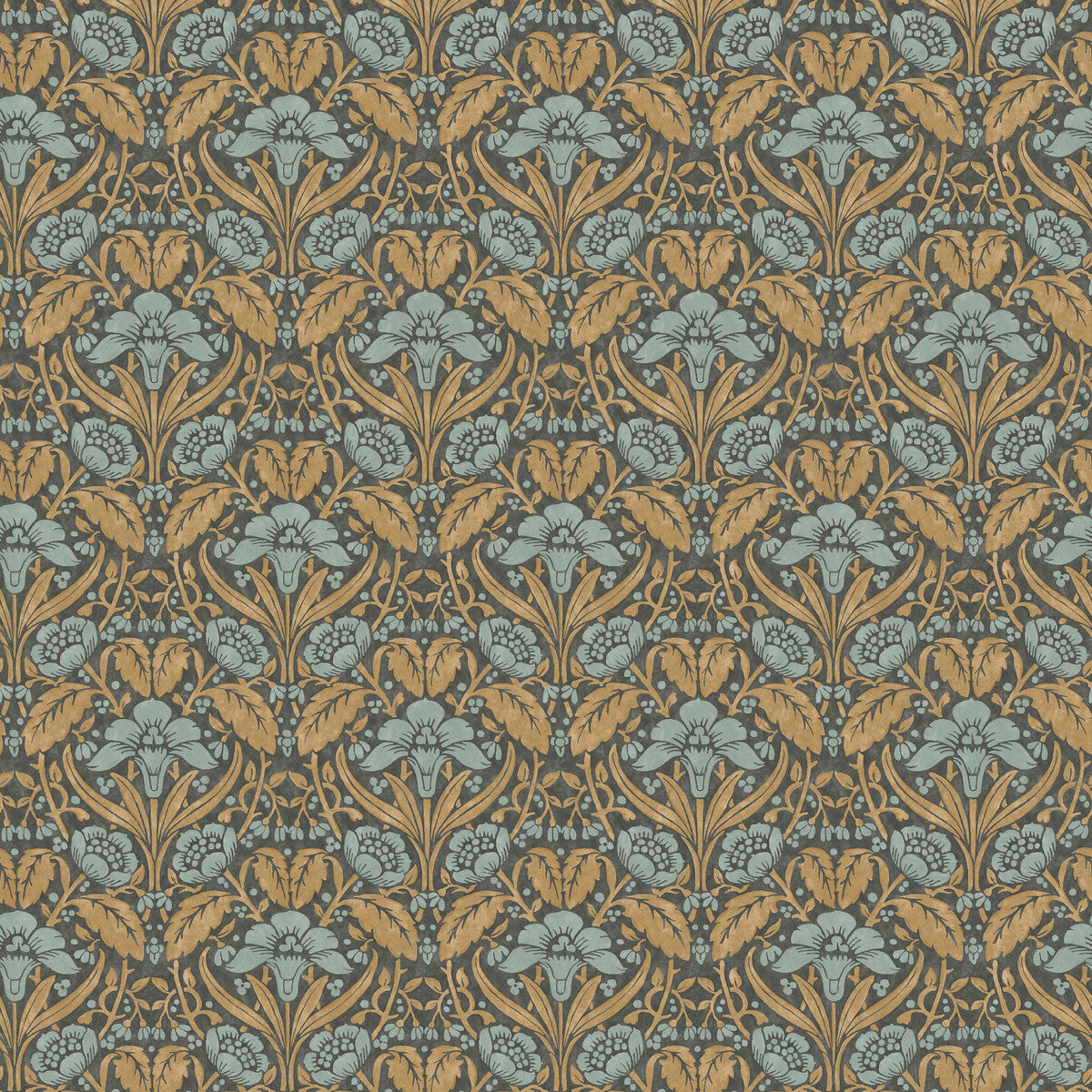 BW45101-6 IRIS MEADOW AQUA/OCHRE G P & J BAKER Wallpaper