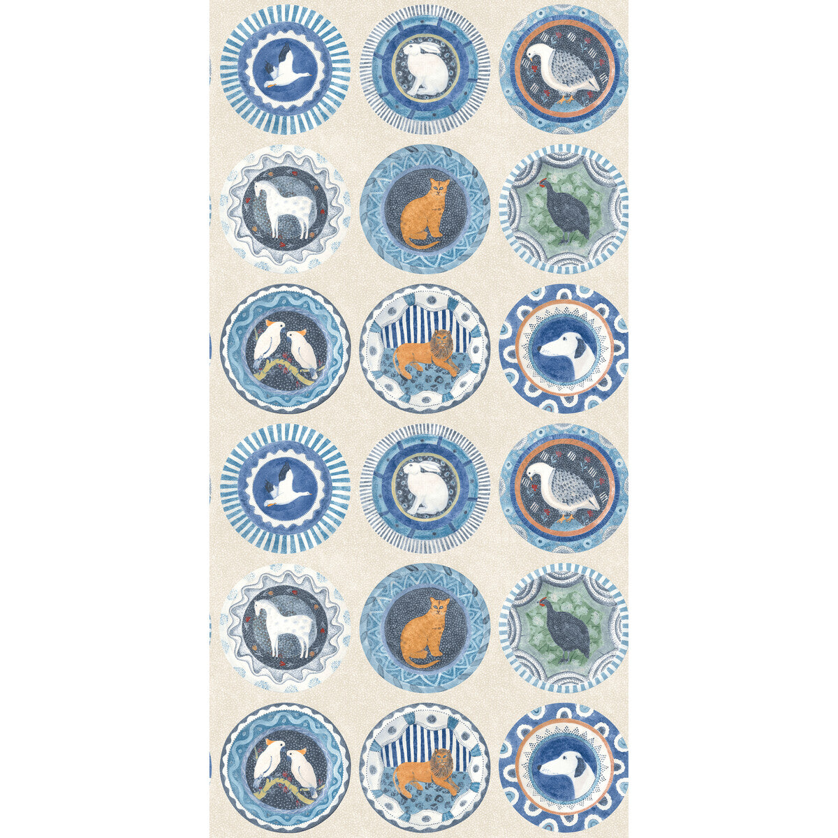 BW45126-4 ROBINA'S DINNER PARTY BLUE G P & J BAKER Wallpaper