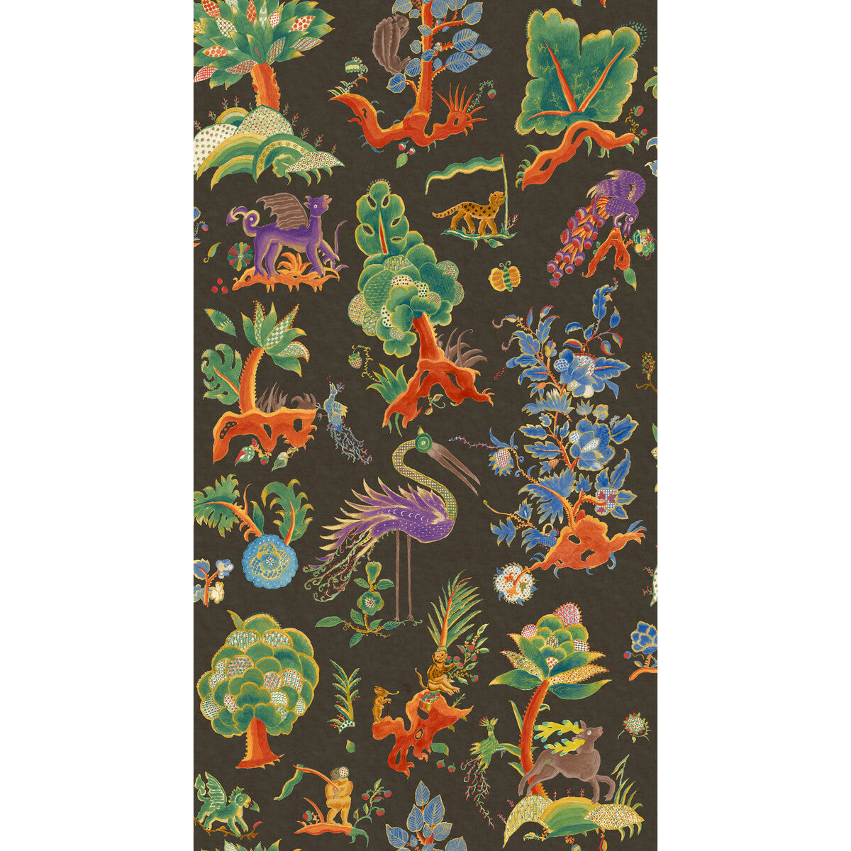 BW45127-3 GERTRUDE CHARCOAL/JEWEL G P & J BAKER Wallpaper