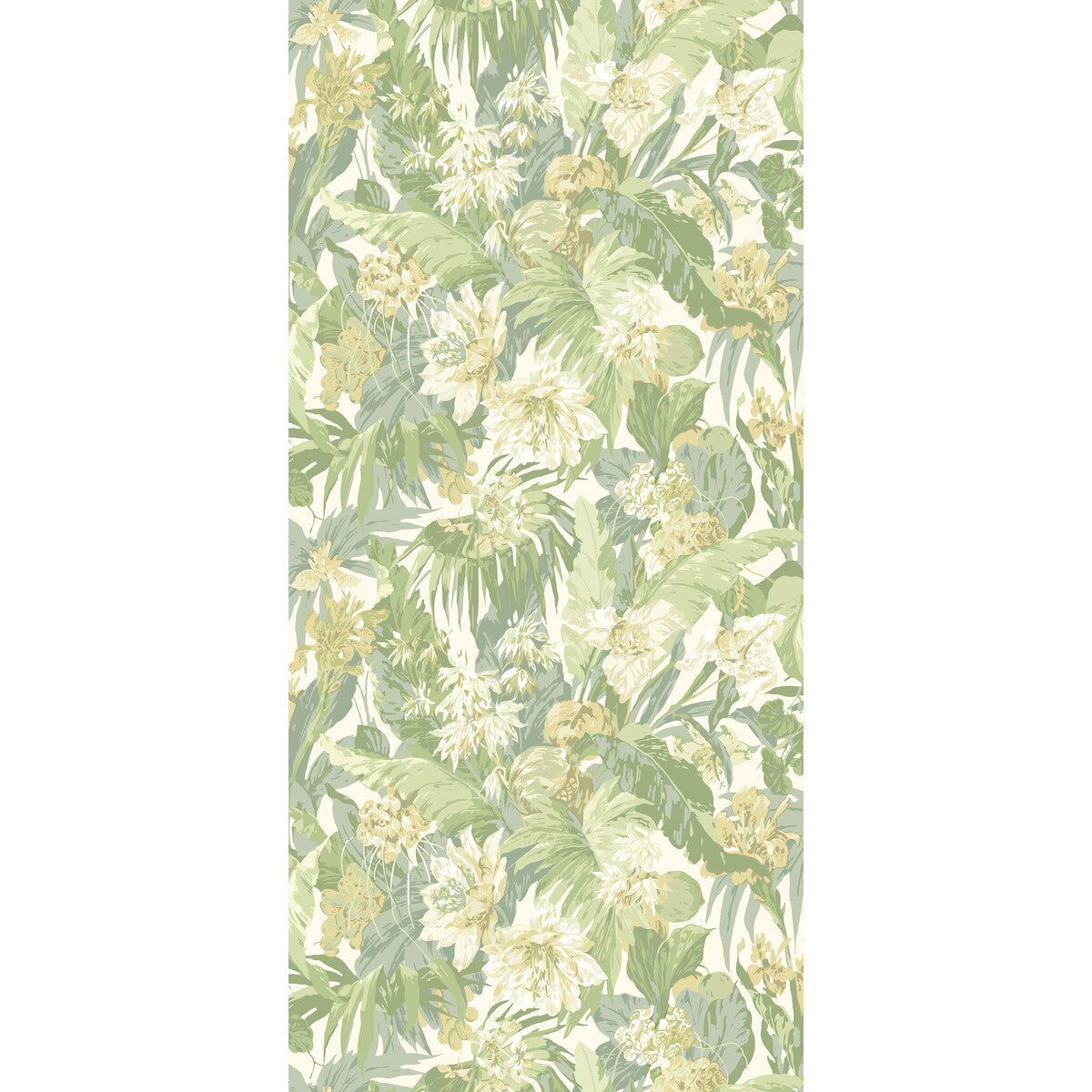 BW45132-4 TROPICAL FLORAL SOFT GREEN G P & J BAKER Wallpaper