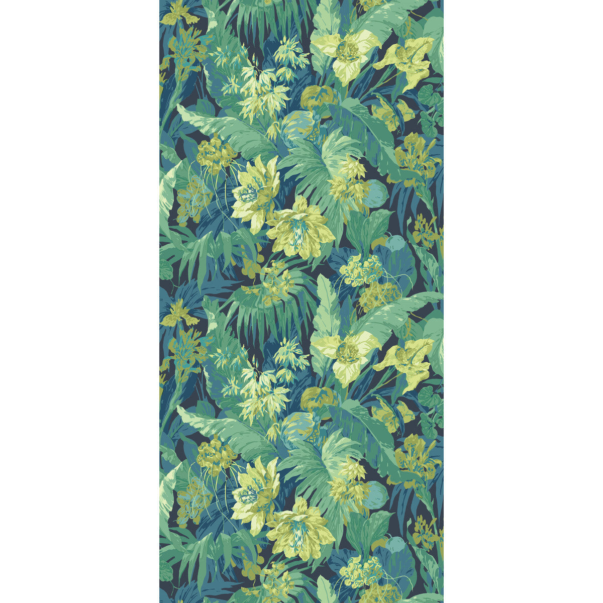 BW45132-6 TROPICAL FLORAL INDIGO/TEAL G P & J BAKER Wallpaper