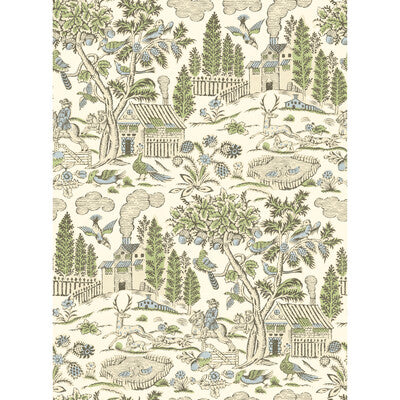 BW45143-5 HOME PARK SOFT GREEN/BLUE G P & J BAKER Wallpaper