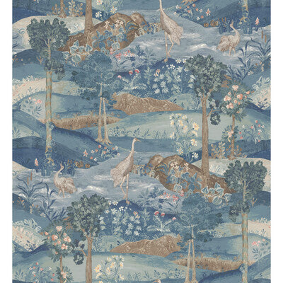 BW45151-2 PALACE TAPESTRY ROYAL BLUE G P & J BAKER Wallpaper