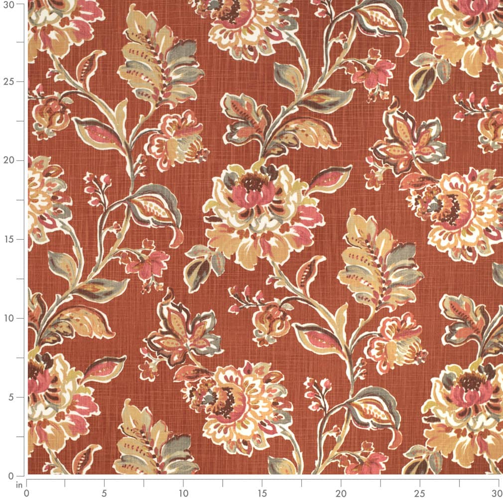 CB600-238 Floral nan Red & Burgundy Charlotte Colors