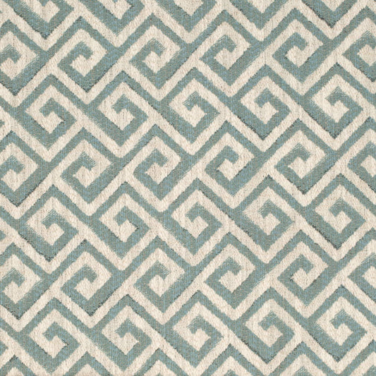 CB600-278 Abstract & Geometric,Greek Key Aqua & Teal Charlotte Fabrics Woven Patterns