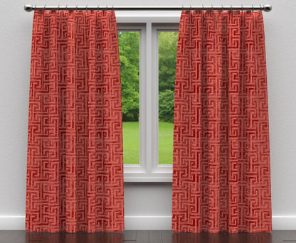CB700-220 Abstract & Geometric,Greek Key nan Coral & Peach Charlotte Colors