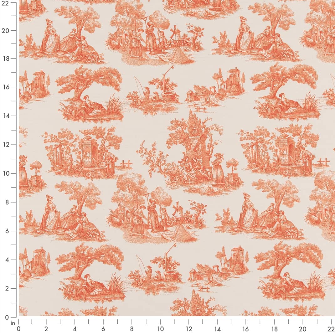 CB700-434 Toile nan Orange & Rust Charlotte Colors