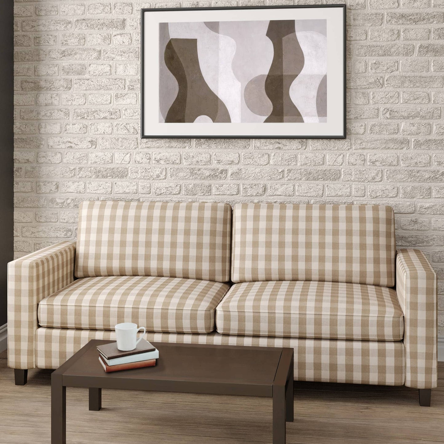 CB700-443 Check & Houndstooth,Plaid nan Beige & Taupe Charlotte Colors