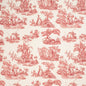 CB700-563 Toile Red & Burgundy Charlotte Fabrics Linen,Prints