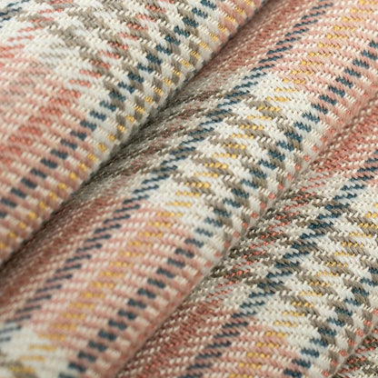 CB700-625 Check & Houndstooth,Plaid nan Coral & Peach,Pink Charlotte Fabrics