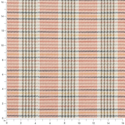 CB700-625 Check & Houndstooth,Plaid nan Coral & Peach,Pink Charlotte Fabrics