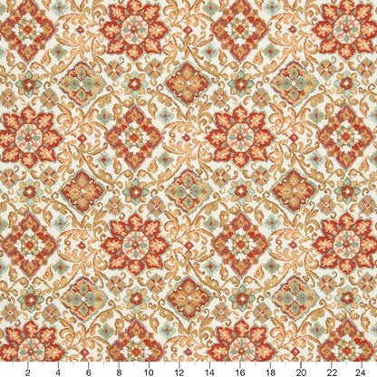 CB800-100 Damask nan Green,Orange & Rust Charlotte Colors