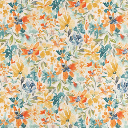 CB800-279 Floral nan Aqua & Teal,Orange & Rust Charlotte Colors