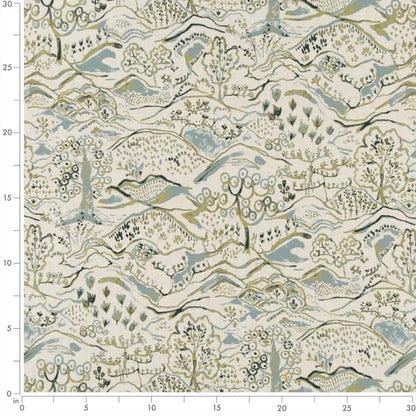 CB800-373 Abstract & Geometric,Toile nan Green Charlotte Colors