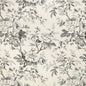 CB800-408 Floral Black,Grey & Silver Charlotte Fabrics Linen,Prints