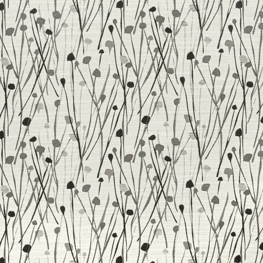 CB800-423 Abstract & Geometric,Leaves Black,Grey & Silver Charlotte Fabrics Woven Patterns