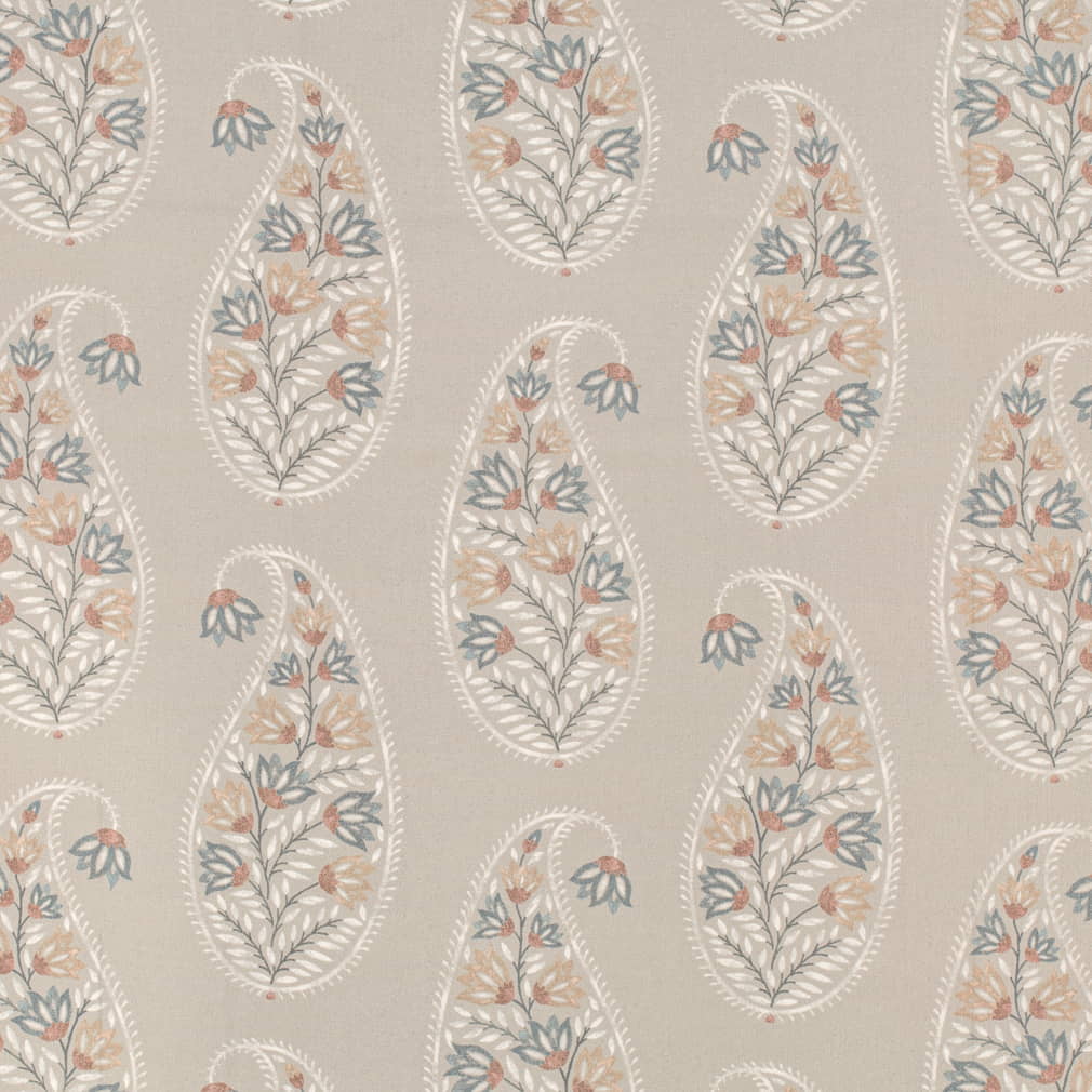 CB800-500 Paisley Beige & Taupe,Grey & Silver Charlotte Fabrics Linen,Prints