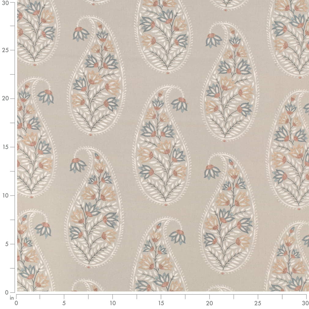 CB800-500 Paisley nan Beige & Taupe,Grey & Silver Charlotte Colors