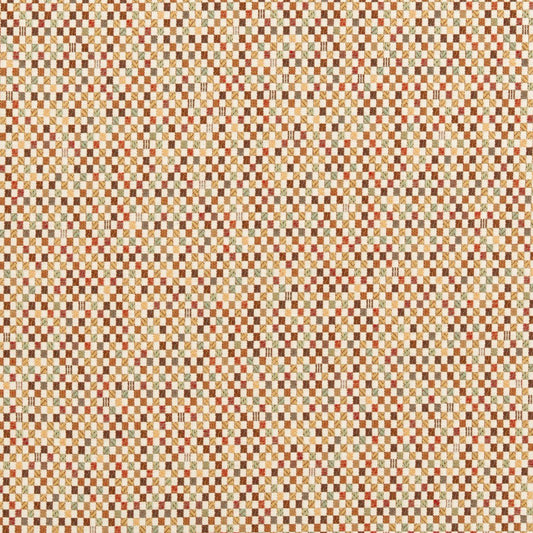 CB800-96 Small Scale Green,Orange & Rust Charlotte Fabrics Woven Patterns