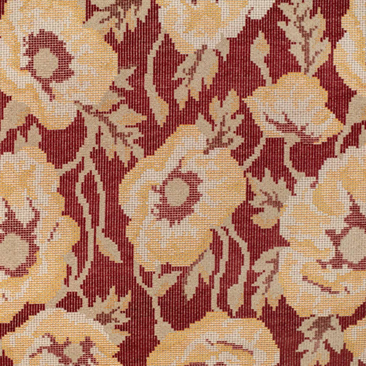 CB900-128 Floral Red & Burgundy Charlotte Fabrics Woven Patterns