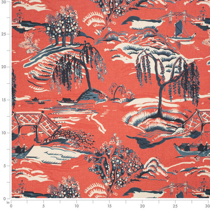 CB900-129 Global,Toile nan Blue,Red & Burgundy Charlotte Colors