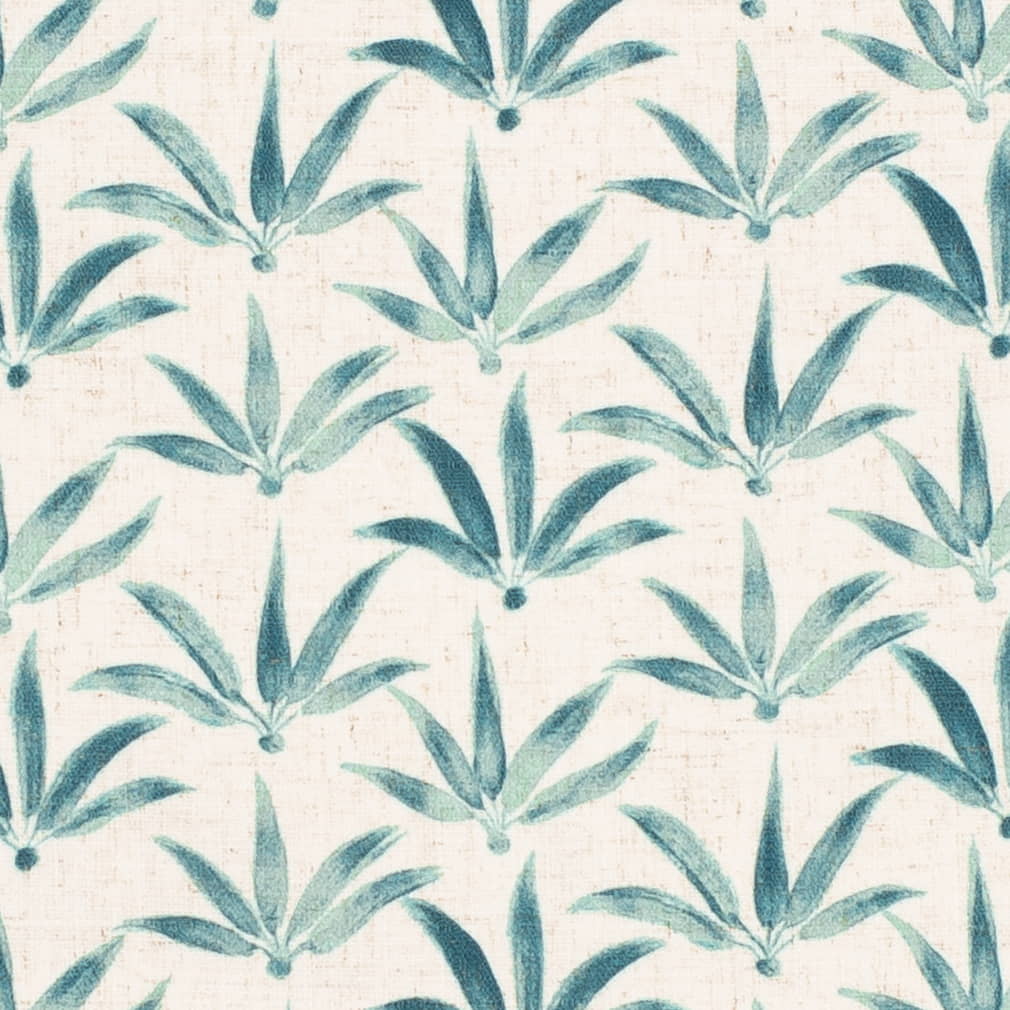 CB900-153 Abstract & Geometric,Leaves nan Aqua & Teal Charlotte Colors