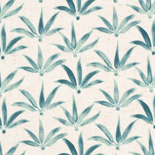 CB900-153 Abstract & Geometric,Leaves nan Aqua & Teal Charlotte Colors