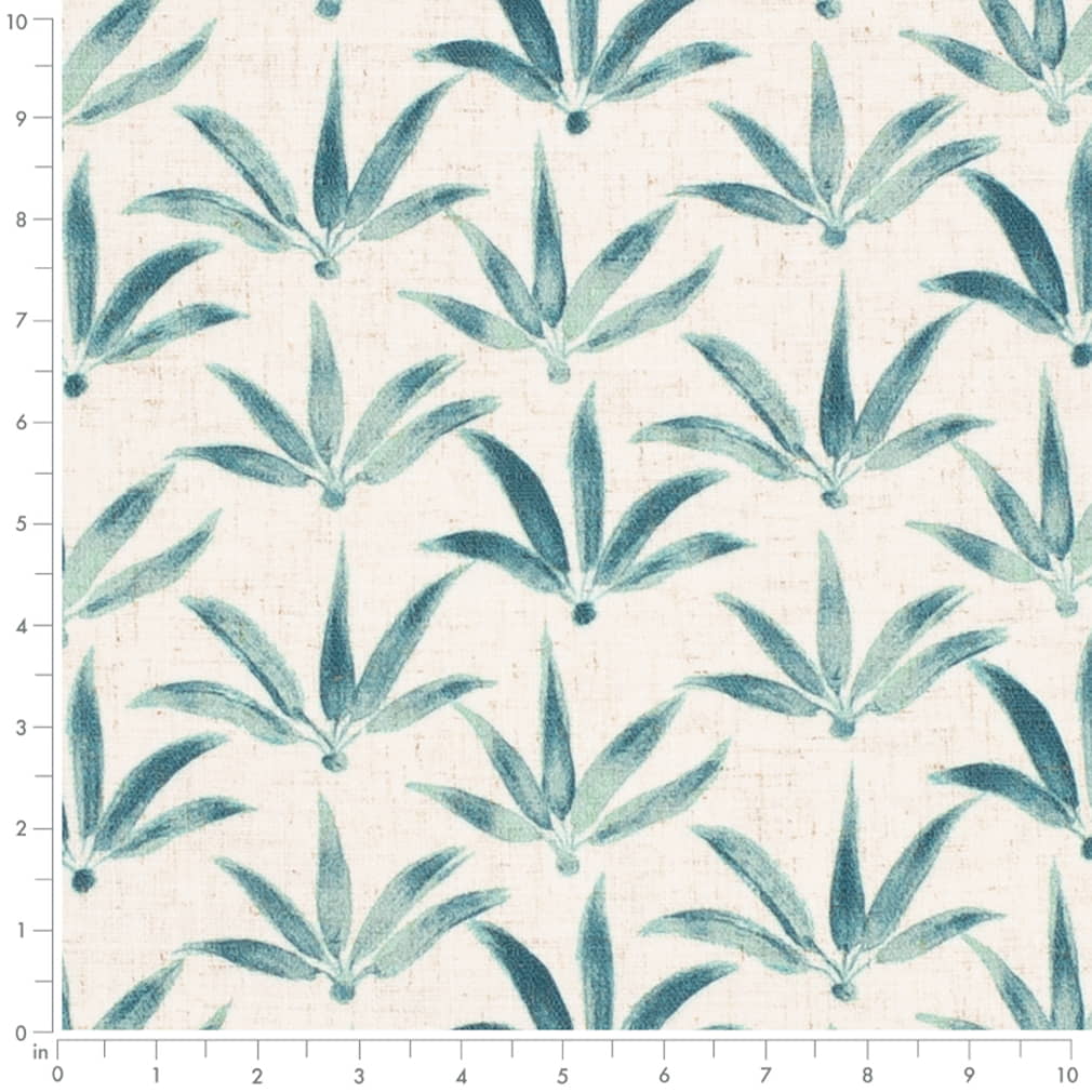 CB900-153 Abstract & Geometric,Leaves nan Aqua & Teal Charlotte Colors