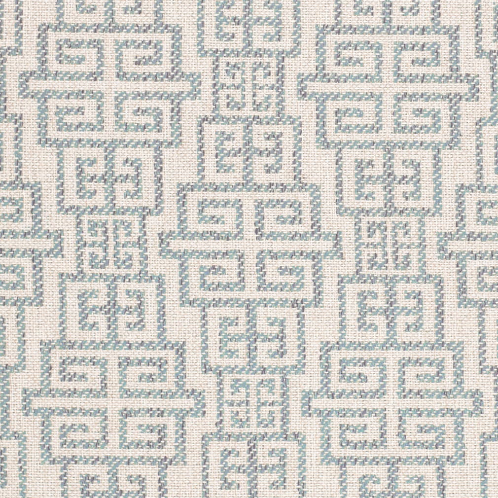CB900-162 Abstract & Geometric,Greek Key Aqua & Teal Charlotte Fabrics Woven Patterns