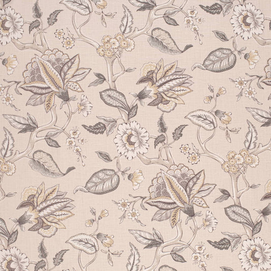CB900-173 Floral Beige & Taupe,Grey & Silver Charlotte Fabrics Linen,Prints
