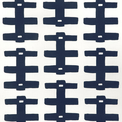 CCF-2306-1650 BRIDGE DARK NAVY/OYSTER CAROLINE CECIL TEXTILES Fabrics Drapery Upholstery