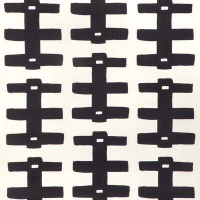 CCF-2306-816 BRIDGE BLACK/OYSTER CAROLINE CECIL TEXTILES Fabrics Drapery Upholstery
