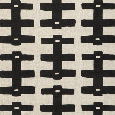 CCF-2309-8116 BRIDGE BLACK/NATURAL CAROLINE CECIL TEXTILES Fabrics Drapery Upholstery