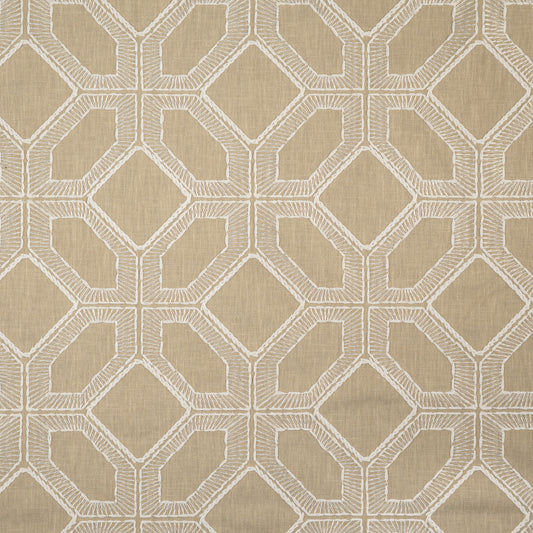 CJQ423 Maxwell DRAPERY/MULTI- PATTERN # 423 FLAX CT-DRIFTWOOD