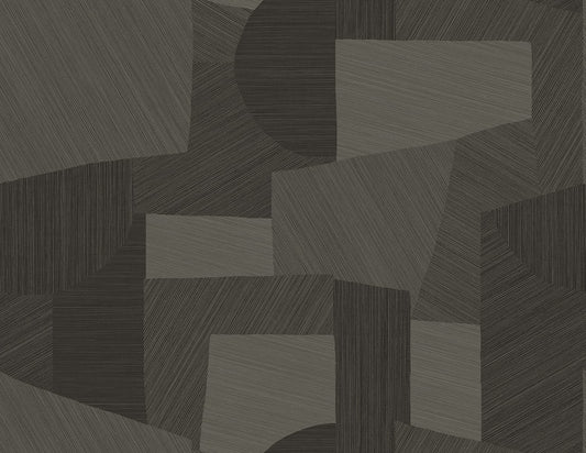 CP91006 Seabrook Designs A Lot More Textures Wallpaper Lahti Black Tan