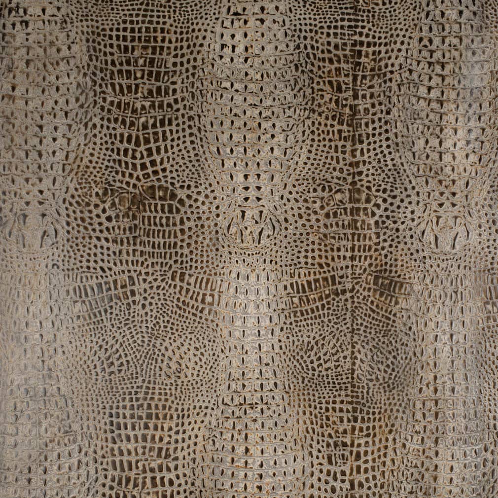 Caiman Driftwood Exotic Beige & Taupe Charlotte Fabrics Genuine Leather