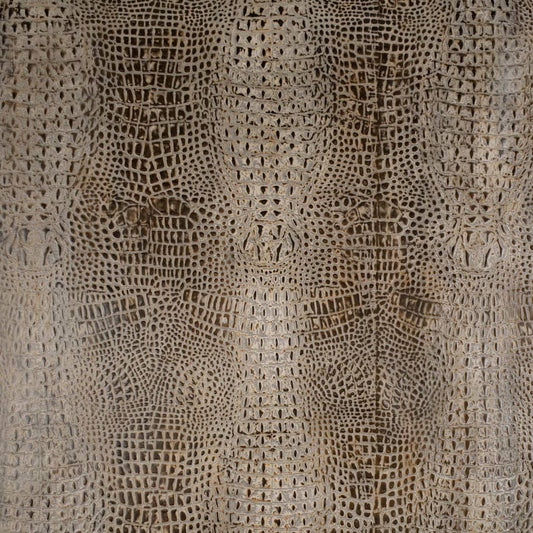 Caiman Driftwood Beige & Taupe Charlotte Fabrics Genuine Leather