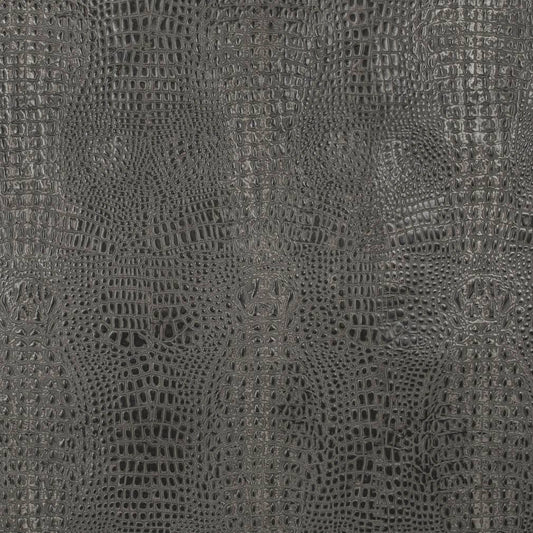 Caiman Gunmetal Grey & Silver Charlotte Fabrics Genuine Leather