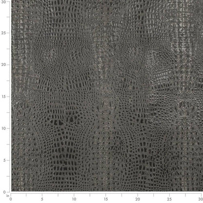 Caiman Gunmetal Grey & Silver Charlotte Fabrics Genuine Leather
