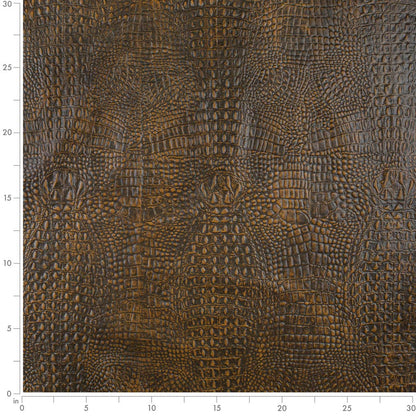 Caiman Saddle Brown Charlotte Fabrics Genuine Leather