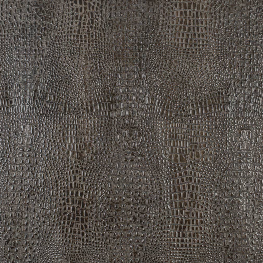 Caiman Slate Grey & Silver Charlotte Fabrics Genuine Leather