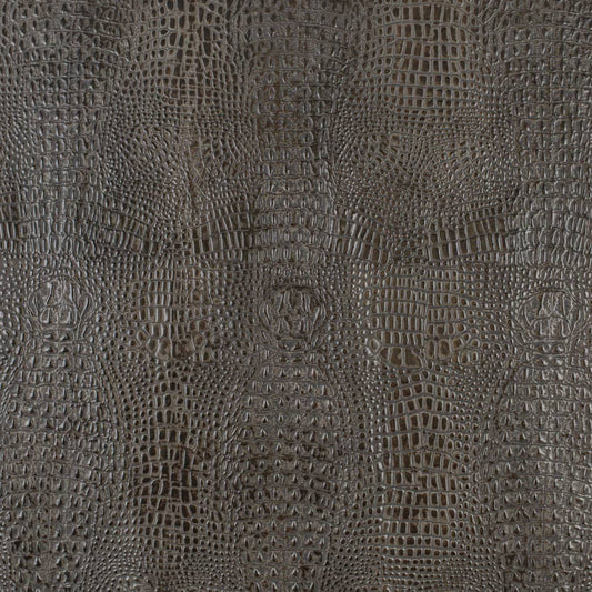 Caiman Slate Grey & Silver Charlotte Fabrics Genuine Leather