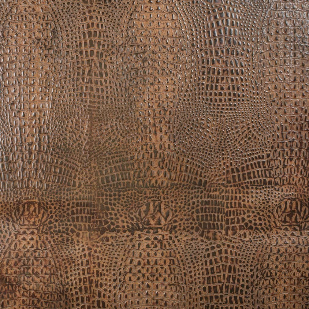 Caiman Umber Exotic Brown Charlotte Fabrics Genuine Leather