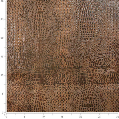Caiman Umber Brown Charlotte Fabrics Genuine Leather