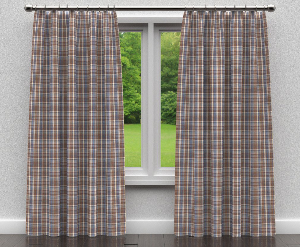 D102 Plaid Wedgewood Plaid Blue,Brown Charlotte Fabrics